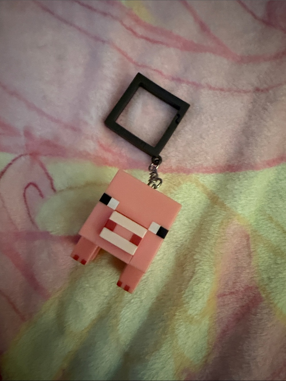 Minecraft Pig Keychain